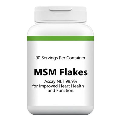 90 Servings Per Container MSM Flakes Assay NLT 99.9% for Improved Heart Health and Function
